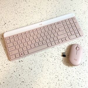 Logitech MK470 Slim Rose Pink Wireless Keyboard and Mouse Combo